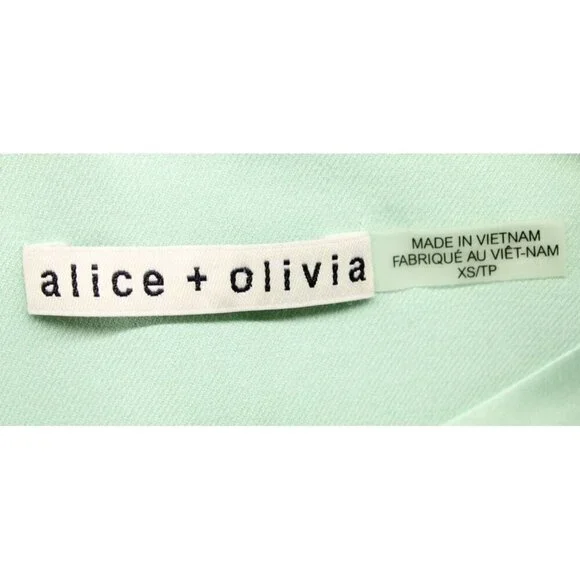 ALICE + OLIVIA Women's Justine Roll Cuff Blazer Mint Green Sz XS - Picture 7 of 10